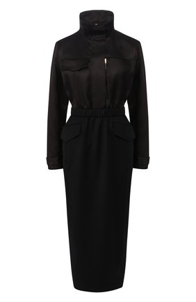 Женское шерстяное платье BRANDON MAXWELL черного цвета по цене 166500 руб., арт. DR161FW19 | Фото 1 Женское шерстяное платье BRANDON MAXWELL черного цвета, арт. DR161FW19 | Фото 1