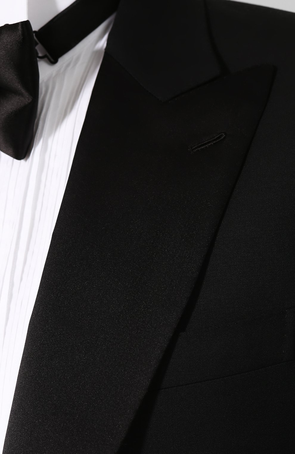 Мужской шерстяной смокинг-тройка BRIONI черного цвета, арт. R3K70L/08AN7/FRAC 19 | Фото 8 (Материал внешний: Шерсть; Рукава: Длинные; Материал подклада: Купро)