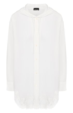 Женская шелковая блузка ERMANNO ERMANNO SCERVINO белого цвета по цене 47200 руб., арт. 45T CM29 CDC | Фото 1 Женская шелковая блузка ERMANNO ERMANNO SCERVINO белого цвета, арт. 45T CM29 CDC | Фото 1