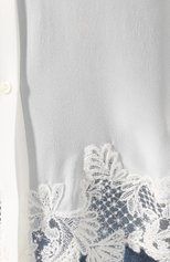 Женская шелковая блузка ERMANNO ERMANNO SCERVINO белого цвета, арт. 45T CM29 CDC | Фото 5 (Материал внешний: Шелк; Рукава: Длинные; Принт: Без принта; Длина (для топов): Удлиненные; Женское Кросс-КТ: Блуза-одежда)