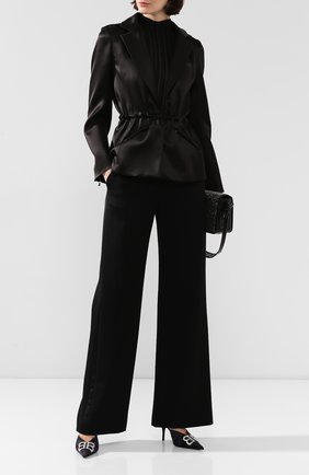 Женский жакет из смеси шерсти и шелка BRANDON MAXWELL черного цвета по цене 186500 руб., арт. JK87FW19 | Фото 2 Женский жакет из смеси шерсти и шелка BRANDON MAXWELL черного цвета, арт. JK87FW19 | Фото 2