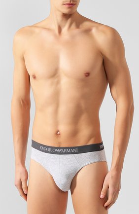 Мужские комплект их двух хлопковых брифов EMPORIO ARMANI черного цвета по цене 3275 руб., арт. 111321/CC722 | Фото 2 Мужские комплект их двух хлопковых брифов EMPORIO ARMANI черного цвета, арт. 111321/CC722 | Фото 2