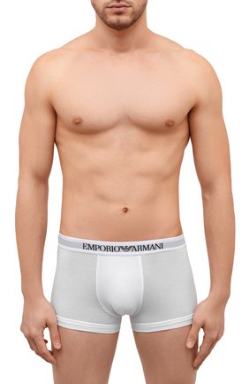 Мужские комплект из двух хлопковых боксеров EMPORIO ARMANI белого цвета по цене 3530 руб., арт. 111613/CC722 | Фото 2 Мужские комплект из двух хлопковых боксеров EMPORIO ARMANI белого цвета, арт. 111613/CC722 | Фото 2
