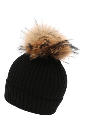 Детский комплект из шапки и шарфа MONCLER черного цвета по цене 25900 руб., арт. E2-954-00951-06-04S01 | Фото 3 Детский комплект из шапки и шарфа MONCLER черного цвета, арт. E2-954-00951-06-04S01 | Фото 3