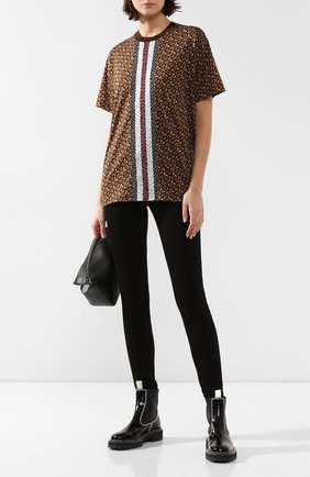 Женская хлопковая футболка BURBERRY коричневого цвета по цене 32500 руб., арт. 8018433 | Фото 2 Женская хлопковая футболка BURBERRY коричневого цвета, арт. 8018433 | Фото 2