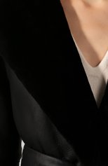 Женская дубленка с поясом THE ROW черного цвета, арт. 4567L83 | Фото 5 (Женское Кросс-КТ: Мех; Рукава: Длинные; Материал внешний: Натуральный мех; Длина (верхняя одежда): Длинные)