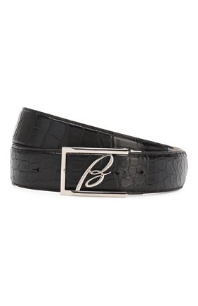 Мужской ремень из кожи аллигатора BRIONI черного цвета по цене 294500 руб., арт. 0BAG0L/P8722/AMIS | Фото 1 Мужской ремень из кожи аллигатора BRIONI черного цвета, арт. 0BAG0L/P8722/AMIS | Фото 1 (Случай: Формальный; Материал: Экзотическая кожа)