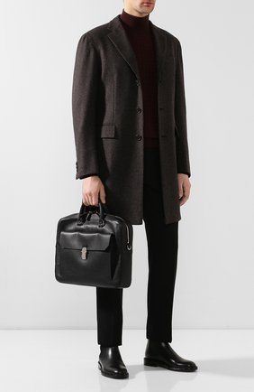 Мужская кожаная сумка для ноутбука DUNHILL черного цвета по цене 165000 руб., арт. DU19F3805AR | Фото 2 Мужская кожаная сумка для ноутбука DUNHILL черного цвета, арт. DU19F3805AR | Фото 2
