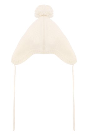Детского кашемировая шапка LES LUTINS белого цвета, арт. 19H01801 | Фото 2 (Материал: Кашемир, Шерсть, Текстиль; Статус проверки: Проверена категория)