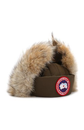 Женская шапка-ушанка CANADA GOOSE хаки цвета по цене 27300 руб., арт. 5187L | Фото 3 Женская шапка-ушанка CANADA GOOSE хаки цвета, арт. 5187L | Фото 3