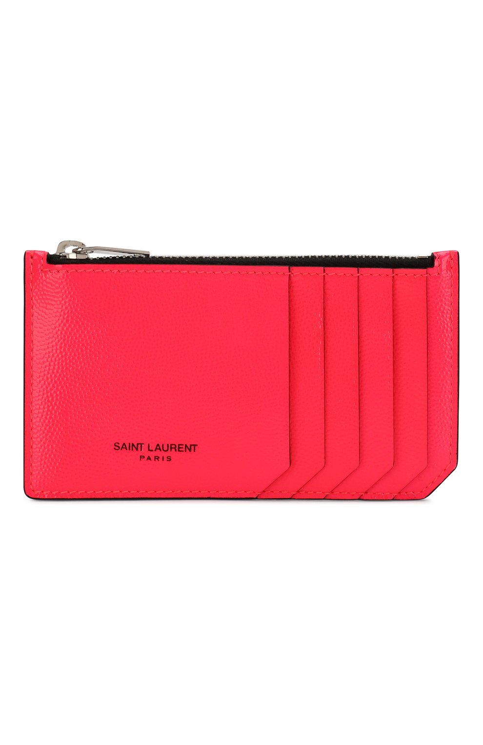 Женский кожаный футляр для кредитных карт SAINT LAURENT розового цвета, арт. 458583/1DJ2N | Фото 1