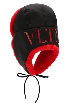 Женский шапка-ушанка с мехом кролика VALENTINO черного цвета по цене 52650 руб., арт. SW2HPA00/AEL | Фото 2 Женский шапка-ушанка с мехом кролика VALENTINO черного цвета, арт. SW2HPA00/AEL | Фото 2