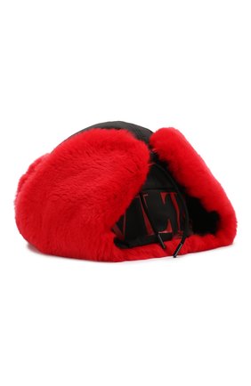 Женская шапка-ушанка с мехом кролика VALENTINO черного цвета по цене 0 руб., арт. SW2HPA00/AEL | Фото 4 Женская шапка-ушанка с мехом кролика VALENTINO черного цвета, арт. SW2HPA00/AEL | Фото 4 (Материал: Текстиль, Шелк)