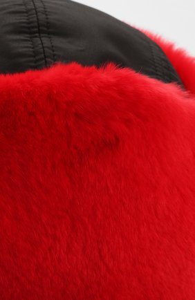 Женская шапка-ушанка с мехом кролика VALENTINO черного цвета, арт. SW2HPA00/AEL | Фото 5 (Материал: Текстиль, Шелк)
