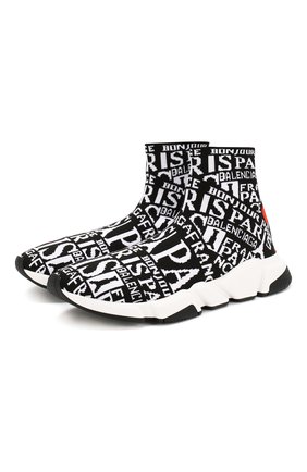 Мужские текстильные кроссовки speed BALENCIAGA черно-белого цвета по цене 52100 руб., арт. 593617/W1791 | Фото 1 Мужские текстильные кроссовки speed BALENCIAGA черно-белого цвета, арт. 593617/W1791 | Фото 1
