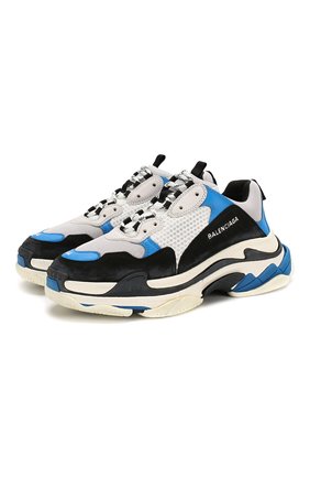 Мужские комбинированные кроссовки triple s BALENCIAGA синего цвета по цене 68450 руб., арт. 536737/W090H | Фото 1 Мужские комбинированные кроссовки triple s BALENCIAGA синего цвета, арт. 536737/W090H | Фото 1