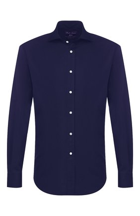 Мужская хлопковая сорочка RALPH LAUREN темно-синего цвета по цене 36400 руб., арт. 791769934 | Фото 1 Мужская хлопковая сорочка RALPH LAUREN темно-синего цвета, арт. 791769934 | Фото 1 (Рукава: Длинные; Длина (для топов): Стандартные; Материал внешний: Лиоцелл, Хлопок, Растительное волокно; Случай: Формальный; Воротник: Акула; Принт: Однотонные; Манжеты: На пуговицах)