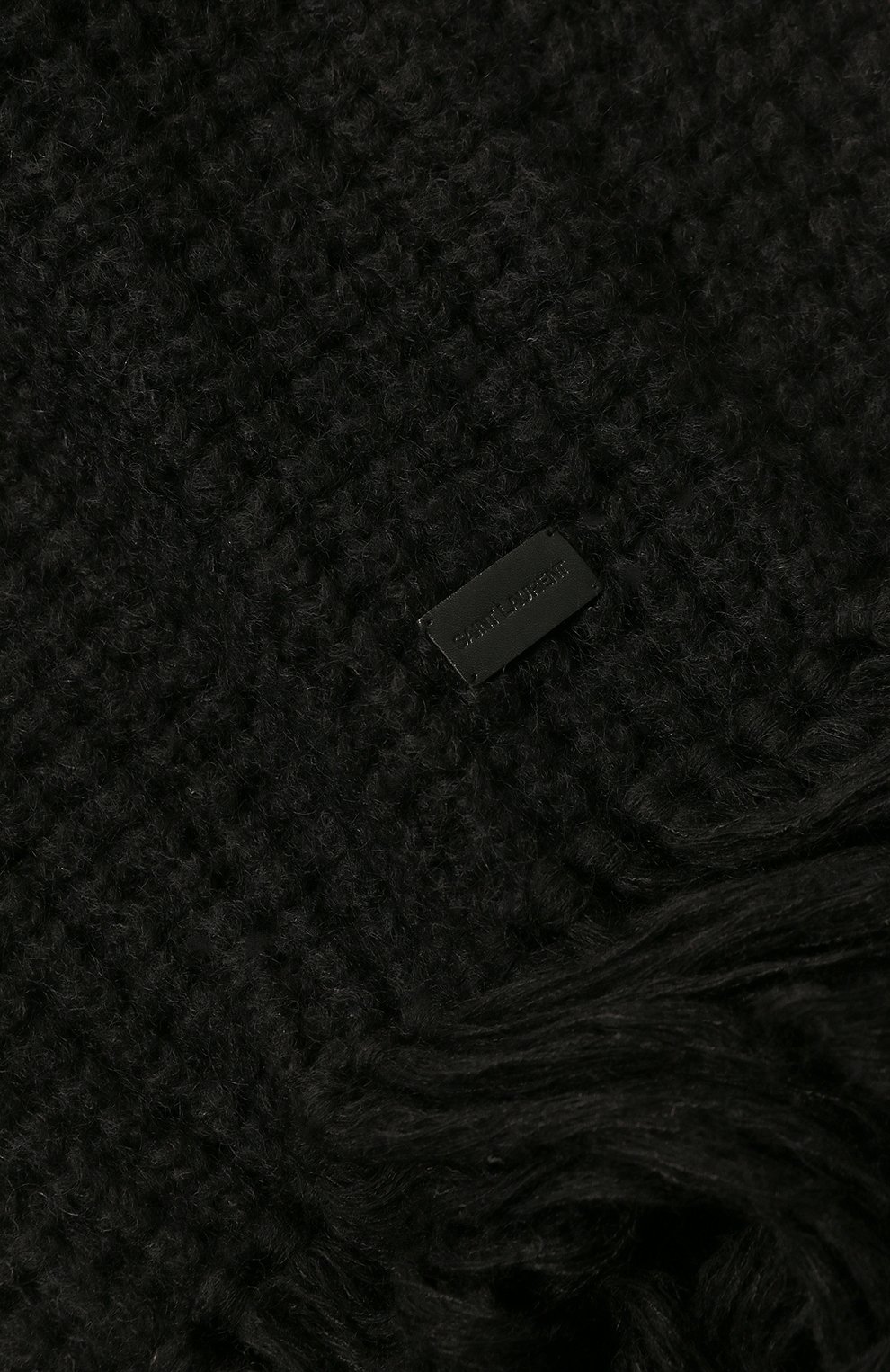 Мужской шарф SAINT LAURENT черного цвета по цене 47300 руб., арт. 580709/3YC68 | Фото 2 Мужской шарф SAINT LAURENT черного цвета, арт. 580709/3YC68 | Фото 2