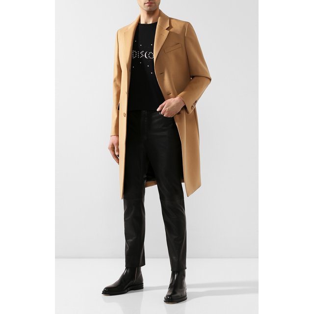 Кожаные брюки Yves Saint Laurent 10641215