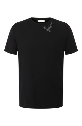 Мужская хлопковая футболка SAINT LAURENT черного цвета по цене 24400 руб., арт. 605249/YBQJ2 | Фото 1 Мужская хлопковая футболка SAINT LAURENT черного цвета, арт. 605249/YBQJ2 | Фото 1