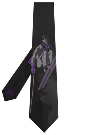 Мужской шелковый галстук RALPH LAUREN черного цвета, арт. 791773372 | Фото 2 (Материал: Текстиль, Шелк; Принт: С принтом)