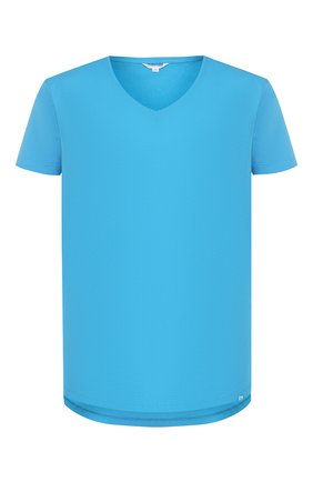 Мужская хлопковая футболка ORLEBAR BROWN голубого цвета, арт. 269282 | Фото 1 (Рукава: Короткие; Длина (для топов): Стандартные; Материал внешний: Хлопок; Принт: Без принта; Стили: Кэжуэл)