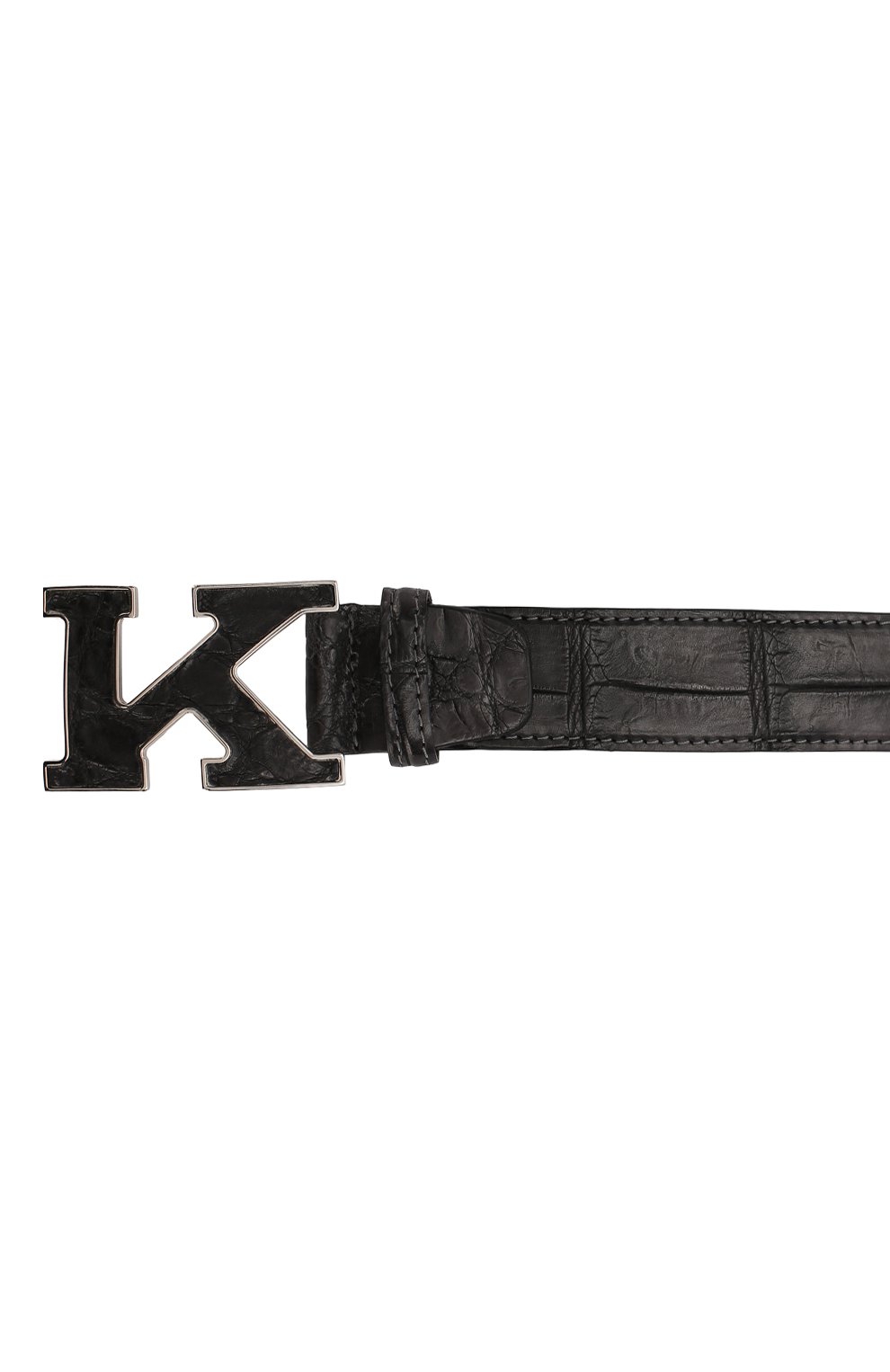Мужской ремень из кожи крокодила KITON темно-серого цвета по цене 142500 руб., арт. USC20PN00102/CNIL | Фото 3 Мужской ремень из кожи крокодила KITON темно-серого цвета, арт. USC20PN00102/CNIL | Фото 3