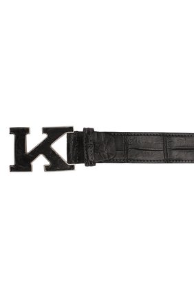 Мужской ремень из кожи крокодила KITON темно-серого цвета по цене 142500 руб., арт. USC20PN00102/CNIL | Фото 3 Мужской ремень из кожи крокодила KITON темно-серого цвета, арт. USC20PN00102/CNIL | Фото 3