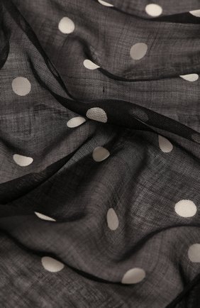 Женский платок из смеси кашемира и шелка SAINT LAURENT черного цвета по цене 52600 руб., арт. 580524/4Y667 | Фото 2 Женский платок из смеси кашемира и шелка SAINT LAURENT черного цвета, арт. 580524/4Y667 | Фото 2