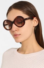 Женские солнцезащитные очки CHLOÉ коричневого цвета, арт. 2743S-270 | Фото 2 (Тип очков: С/з; Оптика Гендер: оптика-женское; Очки форма: Бабочка)