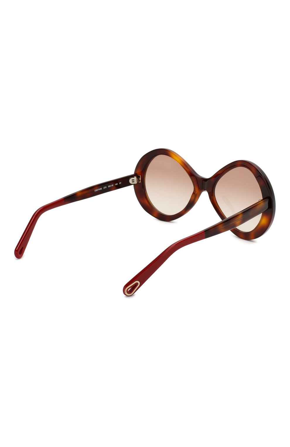 Женские солнцезащитные очки CHLOÉ коричневого цвета, арт. 2743S-270 | Фото 4 (Тип очков: С/з; Оптика Гендер: оптика-женское; Очки форма: Бабочка)