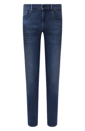Мужские джинсы 7 FOR ALL MANKIND темно-синего цвета по цене 26700 руб., арт. JSMXA230BD | Фото 1 Мужские джинсы 7 FOR ALL MANKIND темно-синего цвета, арт. JSMXA230BD | Фото 1 (Материал внешний: Хлопок, Деним; Силуэт М (брюки): Прямые; Длина (брюки, джинсы): Стандартные; Детали: Потертости; Кросс-КТ: Деним)