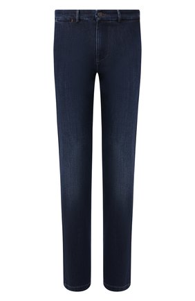 Мужские джинсы 7 FOR ALL MANKIND темно-синего цвета, арт. JSU3R750VD | Фото 1 (Материал внешний: Хлопок, Деним; Силуэт М (брюки): Прямые; Длина (брюки, джинсы): Стандартные; Кросс-КТ: Деним)