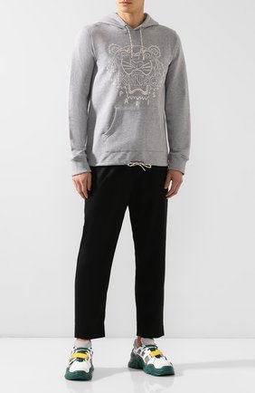 Мужской хлопковое худи KENZO серого цвета по цене 34150 руб., арт. F965SW4434X5 | Фото 2 Мужской хлопковое худи KENZO серого цвета, арт. F965SW4434X5 | Фото 2
