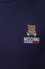 Мужская хлопковая футболка MOSCHINO темно-синего цвета, арт. A1905/8103 | Фото 5 (Кросс-КТ: домашняя одежда; Рукава: Короткие; Длина (для топов): Стандартные; Материал внешний: Хлопок; Мужское Кросс-КТ: Футболка-белье)
