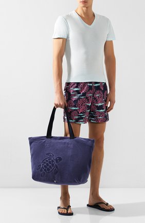Мужская текстильная пляжная сумка VILEBREQUIN темно-синего цвета, арт. BNYE9200 | Фото 2 (Материал: Текстиль; Размер: large)