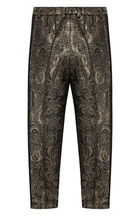 Детского жаккардовые брюки DOLCE & GABBANA золотого цвета по цене 21050 руб., арт. L52P61/HJMA4/2-6 | Фото 2 Детского жаккардовые брюки DOLCE & GABBANA золотого цвета, арт. L52P61/HJMA4/2-6 | Фото 2