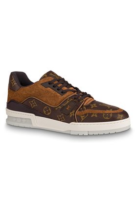 Мужские комбинированные кроссовки lv trainer LOUIS VUITTON темно-коричневого цвета по цене 67000 руб., арт. 1A5URA | Фото 1 Мужские комбинированные кроссовки lv trainer LOUIS VUITTON темно-коричневого цвета, арт. 1A5URA | Фото 1
