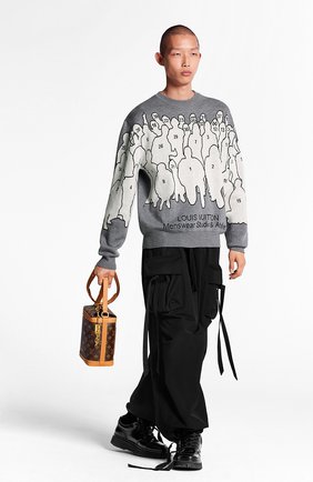 Мужской джемпер studio jacquard LOUIS VUITTON серого цвета по цене 79500 руб., арт. 1A5V4X | Фото 2 Мужской джемпер studio jacquard LOUIS VUITTON серого цвета, арт. 1A5V4X | Фото 2