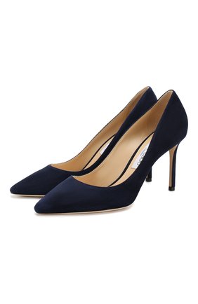 Женские замшевые туфли romy 85 JIMMY CHOO темно-синего цвета по цене 48100 руб., арт. R0MY 85/SUE | Фото 1 Женские замшевые туфли romy 85 JIMMY CHOO темно-синего цвета, арт. R0MY 85/SUE | Фото 1