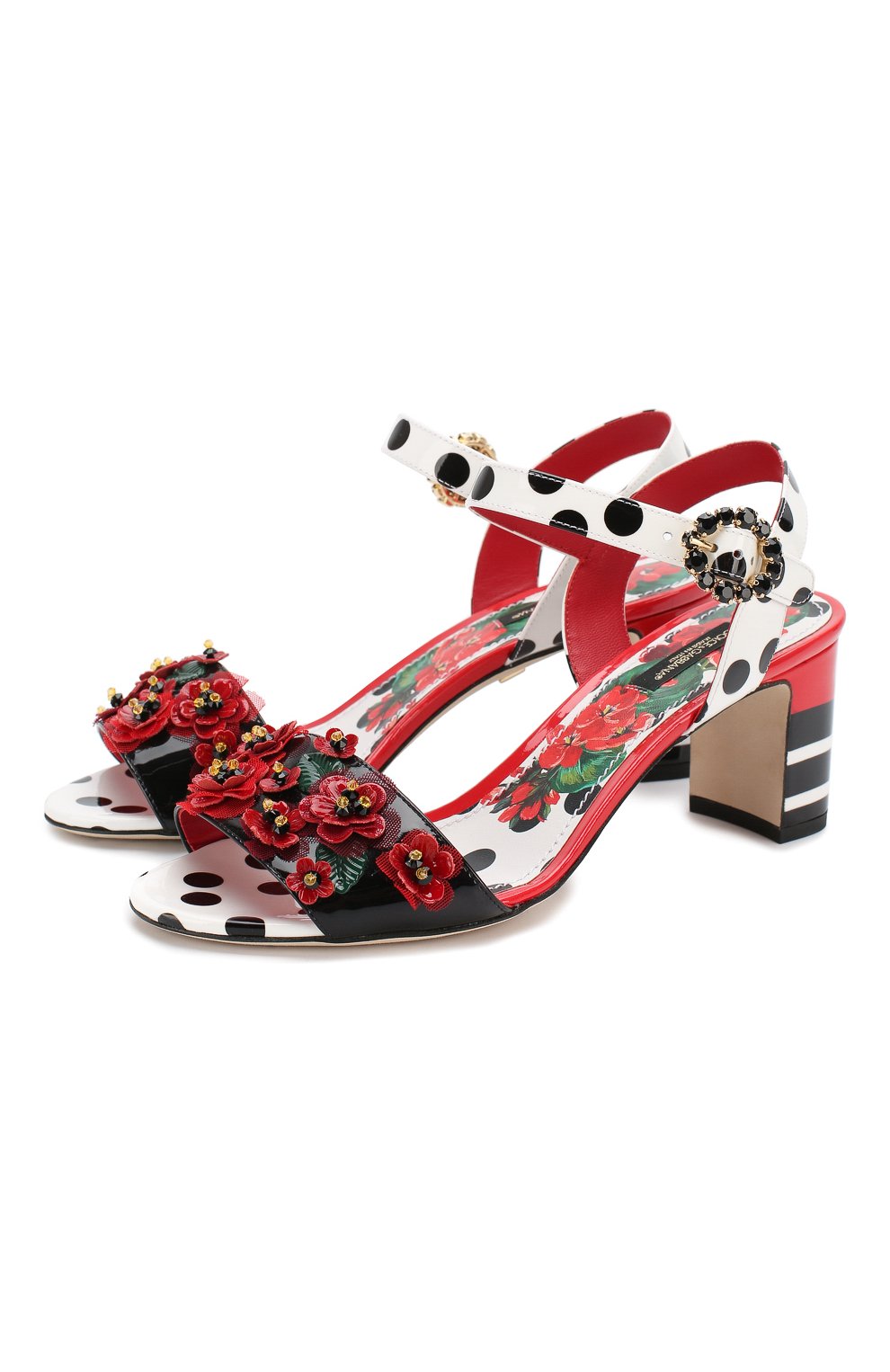 Женские разноцветные кожаные босоножки keira DOLCE & GABBANA купить в ...