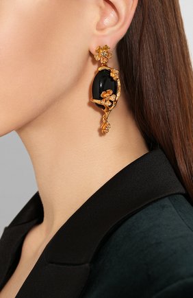 Женские серьги OSCAR DE LA RENTA черного цвета по цене 31950 руб., арт. R20J127BLK | Фото 2 Женские серьги OSCAR DE LA RENTA черного цвета, арт. R20J127BLK | Фото 2