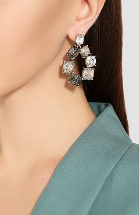 Женские серьги OSCAR DE LA RENTA серебряного цвета по цене 47000 руб., арт. R20J128CTI | Фото 2 Женские серьги OSCAR DE LA RENTA серебряного цвета, арт. R20J128CTI | Фото 2