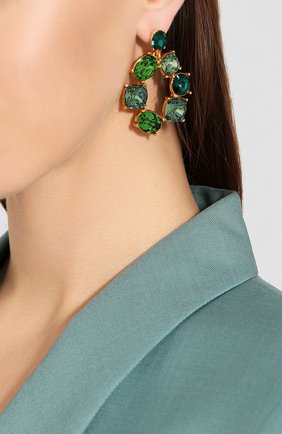 Женские серьги OSCAR DE LA RENTA зеленого цвета по цене 39150 руб., арт. R20J128GRM | Фото 2 Женские серьги OSCAR DE LA RENTA зеленого цвета, арт. R20J128GRM | Фото 2