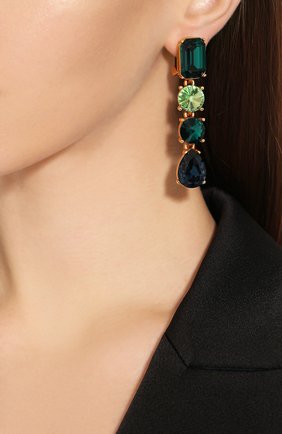 Женские клипсы OSCAR DE LA RENTA зеленого цвета по цене 38600 руб., арт. R20J197BMM | Фото 2 Женские клипсы OSCAR DE LA RENTA зеленого цвета, арт. R20J197BMM | Фото 2