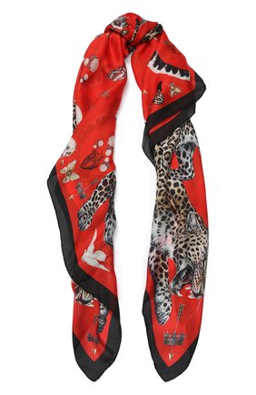 Женский шелковый платок ALEXANDER MCQUEEN красного цвета по цене 28500 руб., арт. 610954/3011Q | Фото 1 Женский шелковый платок ALEXANDER MCQUEEN красного цвета, арт. 610954/3011Q | Фото 1