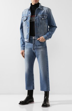 Мужские укороченные джинсы BALENCIAGA синего цвета по цене 35650 руб., арт. 594609/TDW14 | Фото 2 Мужские укороченные джинсы BALENCIAGA синего цвета, арт. 594609/TDW14 | Фото 2