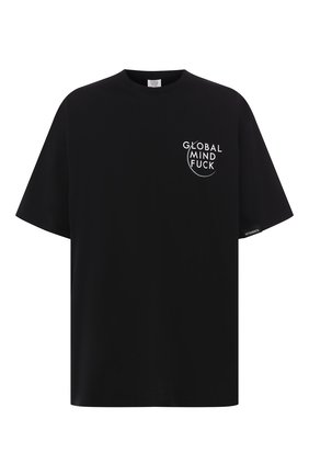 Мужская хлопковая футболка VETEMENTS черного цвета по цене 28100 руб., арт. SS20TR299 1618/M | Фото 1 Мужская хлопковая футболка VETEMENTS черного цвета, арт. SS20TR299 1618/M | Фото 1