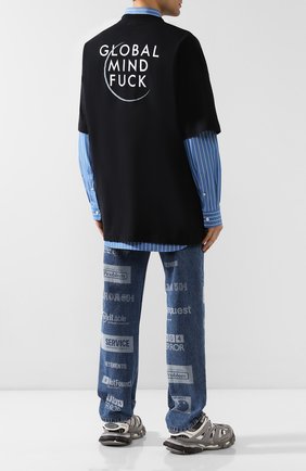 Мужская хлопковая футболка VETEMENTS черного цвета по цене 28100 руб., арт. SS20TR299 1618/M | Фото 2 Мужская хлопковая футболка VETEMENTS черного цвета, арт. SS20TR299 1618/M | Фото 2