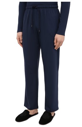 Мужские домашние брюки DEREK ROSE темно-синего цвета, арт. 3558-BASE001 | Фото 3 (Кросс-КТ: домашняя одежда; Мужское Кросс-КТ: Брюки-белье; Материал внешний: Синтетический материал)